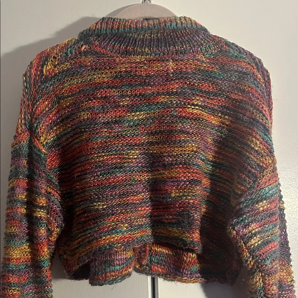 Urban outfitters BDG Multicolor Knit Cropped Cardigan rainbow colors - Picture 8 of 8